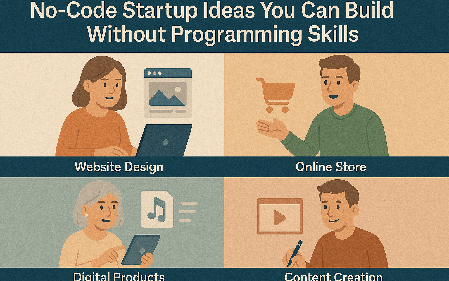 50 No-Code Startup Ideas You Can Build Without Programming Skills